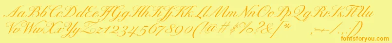 ExcelsorscriptItalic Font – Orange Fonts on Yellow Background