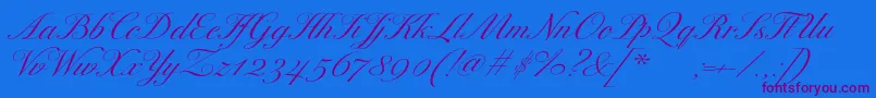 ExcelsorscriptItalic Font – Purple Fonts on Blue Background