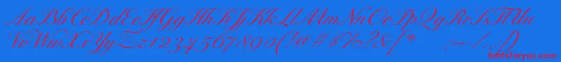 Więcej informacji o czcionce ExcelsorscriptItalic Czcionka ExcelsorscriptItalic – czerwone czcionki na niebieskim tle
