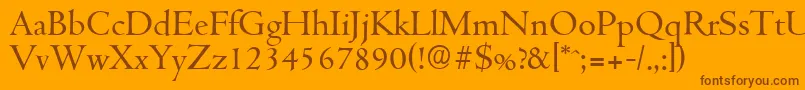 フォントCambridgeserialRegular – オレンジの背景に茶色のフォント
