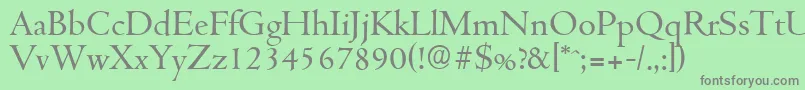 CambridgeserialRegular Font – Gray Fonts on Green Background
