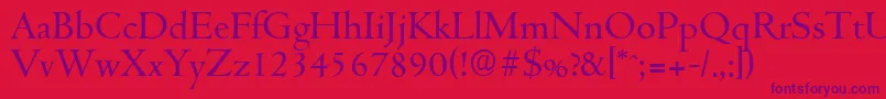 CambridgeserialRegular Font – Purple Fonts on Red Background