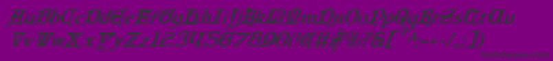 QueenCountryCondensedItalic Font – Black Fonts on Purple Background