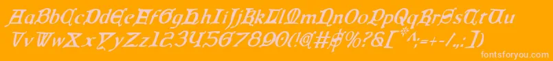 QueenCountryCondensedItalic Font – Pink Fonts on Orange Background