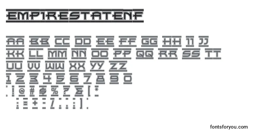 Czcionka Empirestatenf (43507) – alfabet, cyfry, specjalne znaki