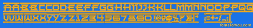 Empirestatenf Font – Orange Fonts on Blue Background