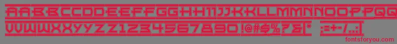 Empirestatenf-Schriftart – Rote Schriften auf grauem Hintergrund