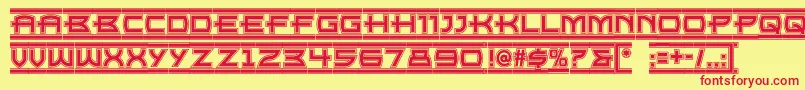 Empirestatenf Font – Red Fonts on Yellow Background