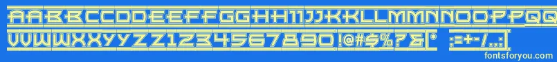 Empirestatenf Font – Yellow Fonts on Blue Background