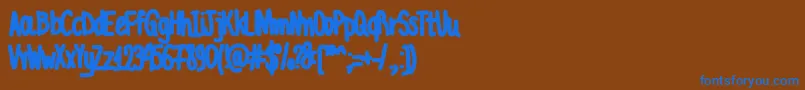 AcChubbyUnicode Font – Blue Fonts on Brown Background