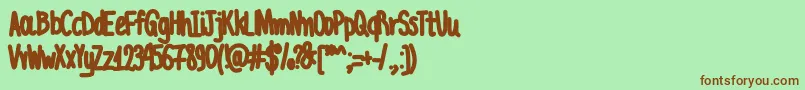 AcChubbyUnicode Font – Brown Fonts on Green Background