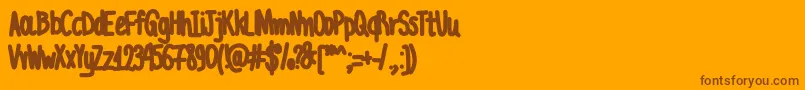 AcChubbyUnicode Font – Brown Fonts on Orange Background