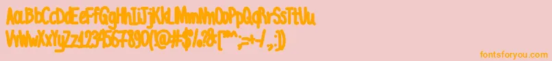 AcChubbyUnicode-Schriftart – Orangefarbene Schriften auf rosa Hintergrund