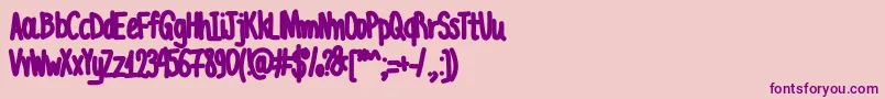 AcChubbyUnicode Font – Purple Fonts on Pink Background