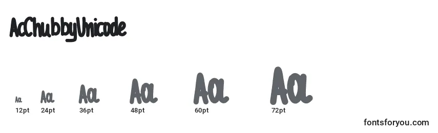 AcChubbyUnicode (43508) Font Sizes