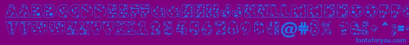 AGrotospt Font – Blue Fonts on Purple Background