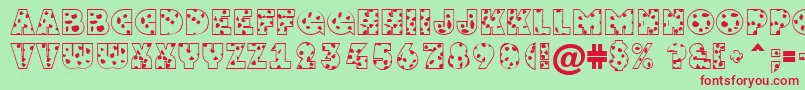 AGrotospt Font – Red Fonts on Green Background