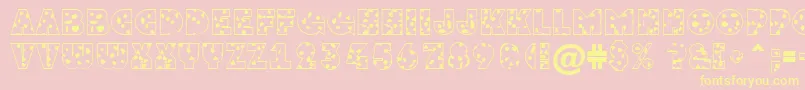 AGrotospt Font – Yellow Fonts on Pink Background