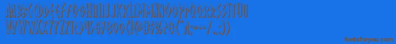 Ohmightyisis3D-Schriftart – Braune Schriften auf blauem Hintergrund