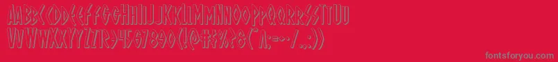 フォントOhmightyisis3D – 赤い背景に灰色の文字