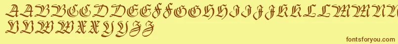 Шрифт Thannhaeuserzier – коричневые шрифты на жёлтом фоне