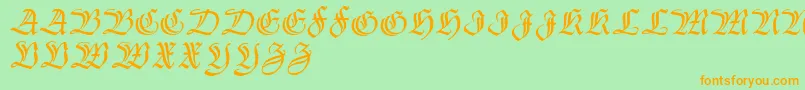 Thannhaeuserzier Font – Orange Fonts on Green Background