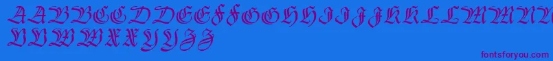 Thannhaeuserzier Font – Purple Fonts on Blue Background