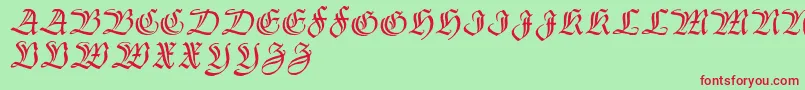 Thannhaeuserzier Font – Red Fonts on Green Background