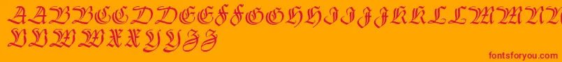 フォントThannhaeuserzier – オレンジの背景に赤い文字