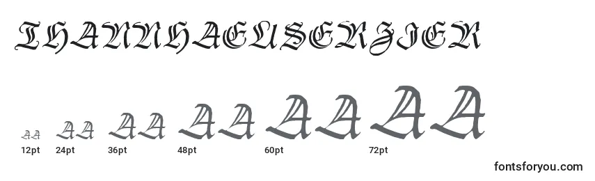 Размеры шрифта Thannhaeuserzier