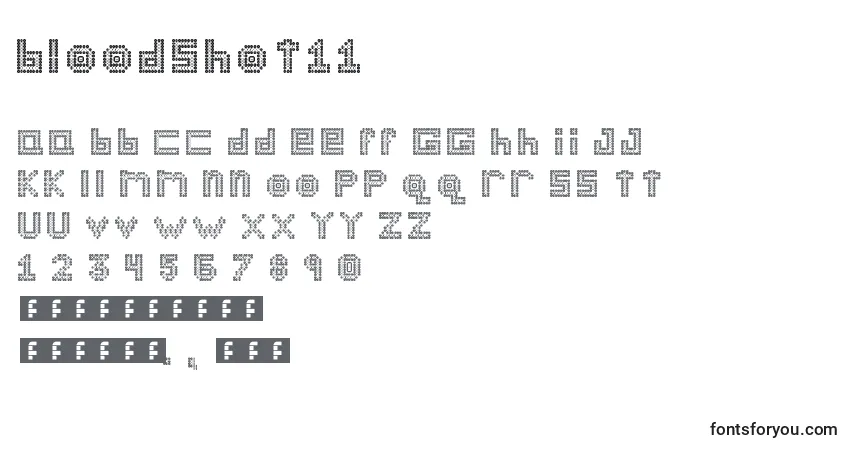 Bloodshot11フォント–アルファベット、数字、特殊文字