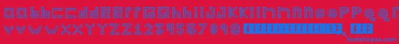 Bloodshot11 Font – Blue Fonts on Red Background