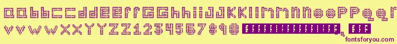 Bloodshot11 Font – Purple Fonts on Yellow Background