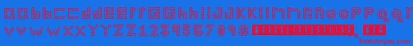 フォントBloodshot11 – 赤い文字の青い背景