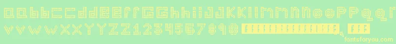 Bloodshot11 Font – Yellow Fonts on Green Background