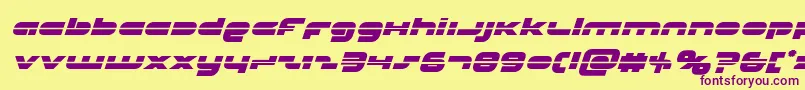 Unisollaserital Font – Purple Fonts on Yellow Background
