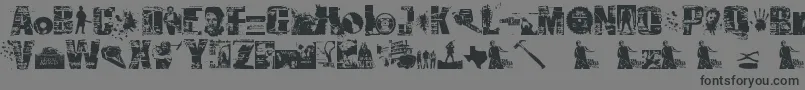 フォントSurvivalHorror – 黒い文字の灰色の背景