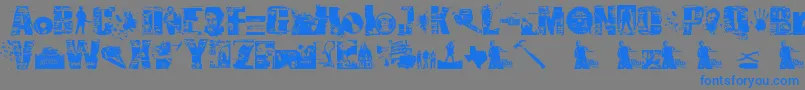 SurvivalHorror Font – Blue Fonts on Gray Background