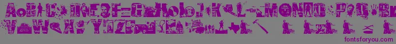 Шрифт SurvivalHorror – фиолетовые шрифты на сером фоне