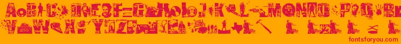 SurvivalHorror Font – Red Fonts on Orange Background