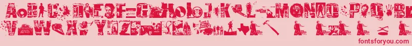 SurvivalHorror Font – Red Fonts on Pink Background