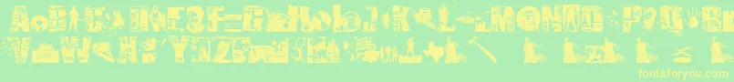 SurvivalHorror Font – Yellow Fonts on Green Background