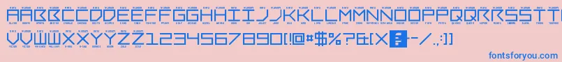 フォントLnrPhoneticAlphabet – ピンクの背景に青い文字