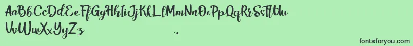 HarleyScriptRegular Font – Black Fonts on Green Background