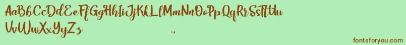 HarleyScriptRegular Font – Brown Fonts on Green Background