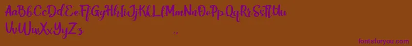 HarleyScriptRegular Font – Purple Fonts on Brown Background