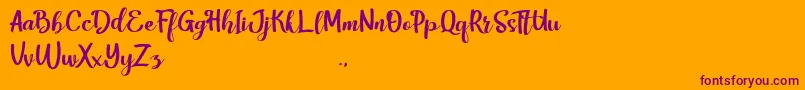 HarleyScriptRegular Font – Purple Fonts on Orange Background