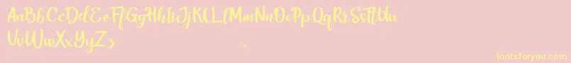 HarleyScriptRegular Font – Yellow Fonts on Pink Background