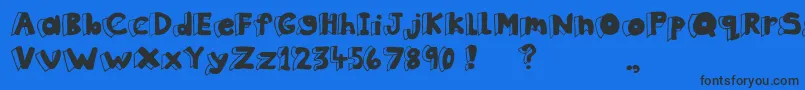 ClothesPeg Font – Black Fonts on Blue Background