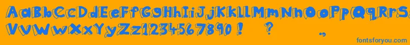 ClothesPeg Font – Blue Fonts on Orange Background